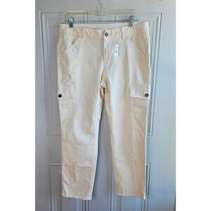 New Talbots Signature Capri Size 12W Pale Yellow Beige Y2K Classic Cargo